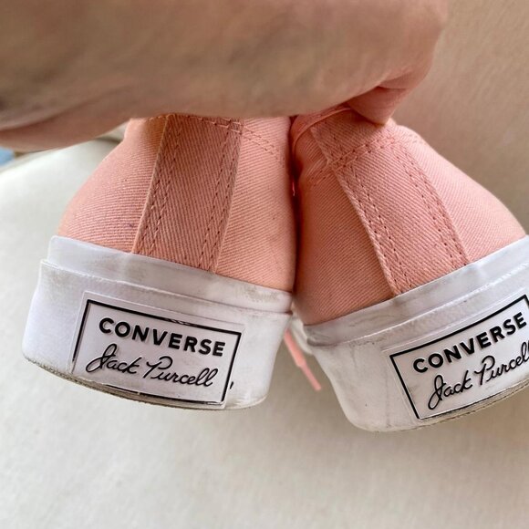 Converse Jack Purcell Sneakers Men's 13 Women's 14.5 Pink Canvas Low Top Lace Up - Picture 4 of 8